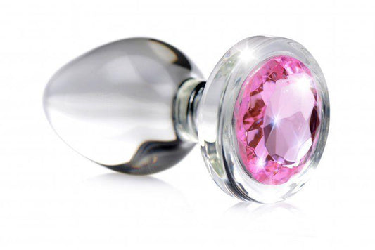 Pink Gem Glass Anal Plug - Small - Love It Wet