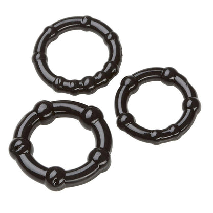 Cockring Combo Beaded - Black - Love It Wet