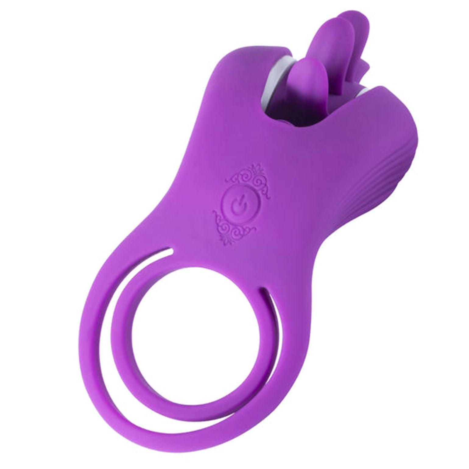 Roxy - Tongue Clit Licker and Cock Ring - Purple - Love It Wet