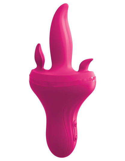 Threesome Holey Trinity Triple Tongue Vibrator - Pink - Love It Wet