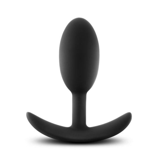 Luxe - Wearable Vibra Slim Plug - Medium - Black - Love It Wet