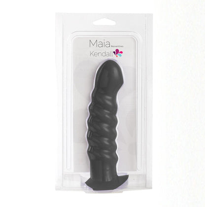 Kendall Silicone Dong Swirled Satin Finish - Black - Love It Wet