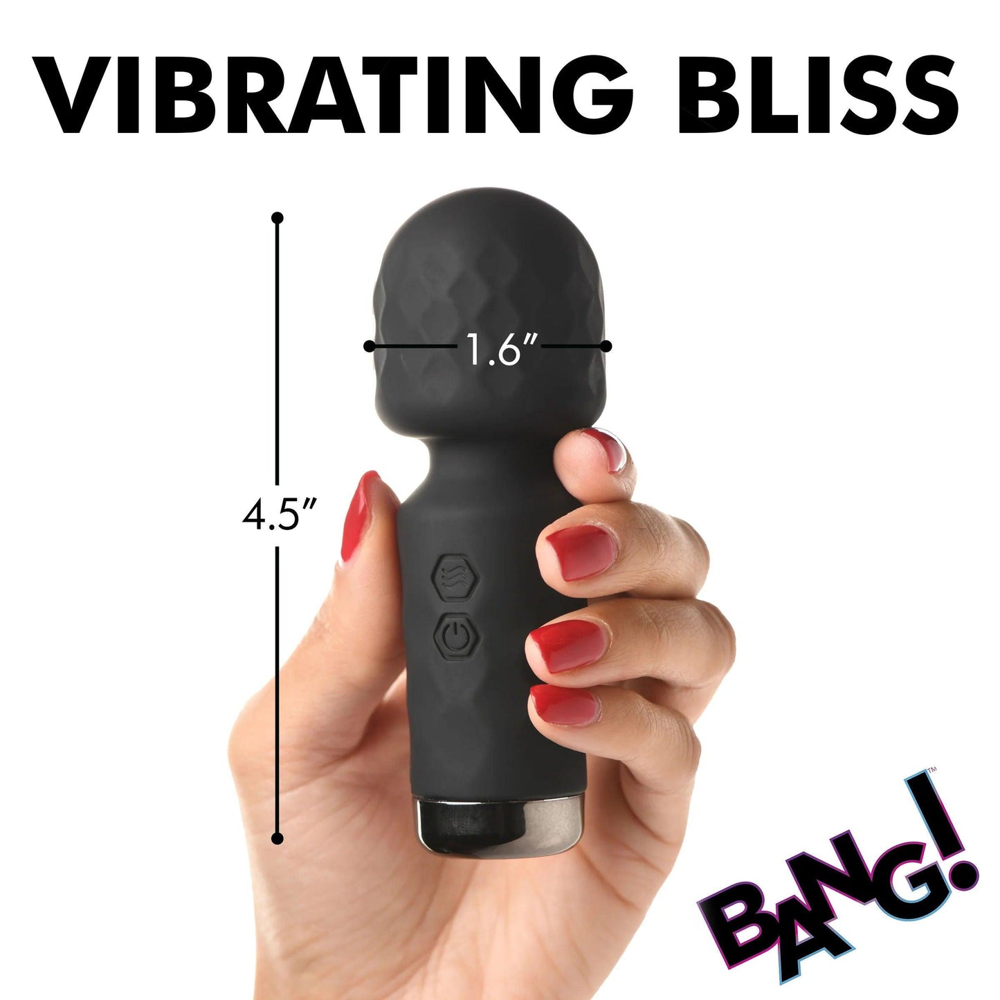 10x Mini Silicone Wand - Black - Love It Wet