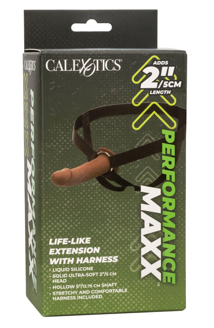 Performance Maxx Life-Like Extension With Harness - Brown - Love It Wet