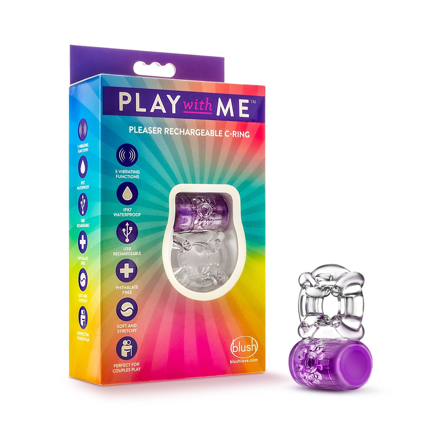 Play With Me - Pleaser Rechargeable C-Ring - Purple - Love It Wet