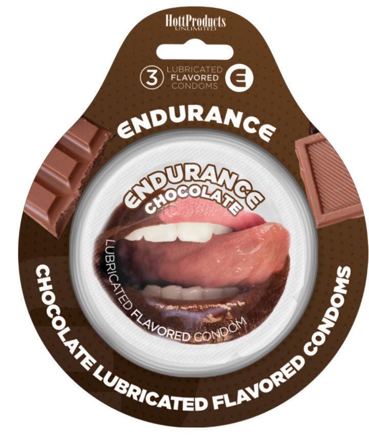 Endurance Condoms - Chocolate -3 Pack - Love It Wet