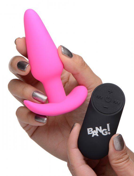 21x Silicone Butt Plug With Remote - Pink - Love It Wet