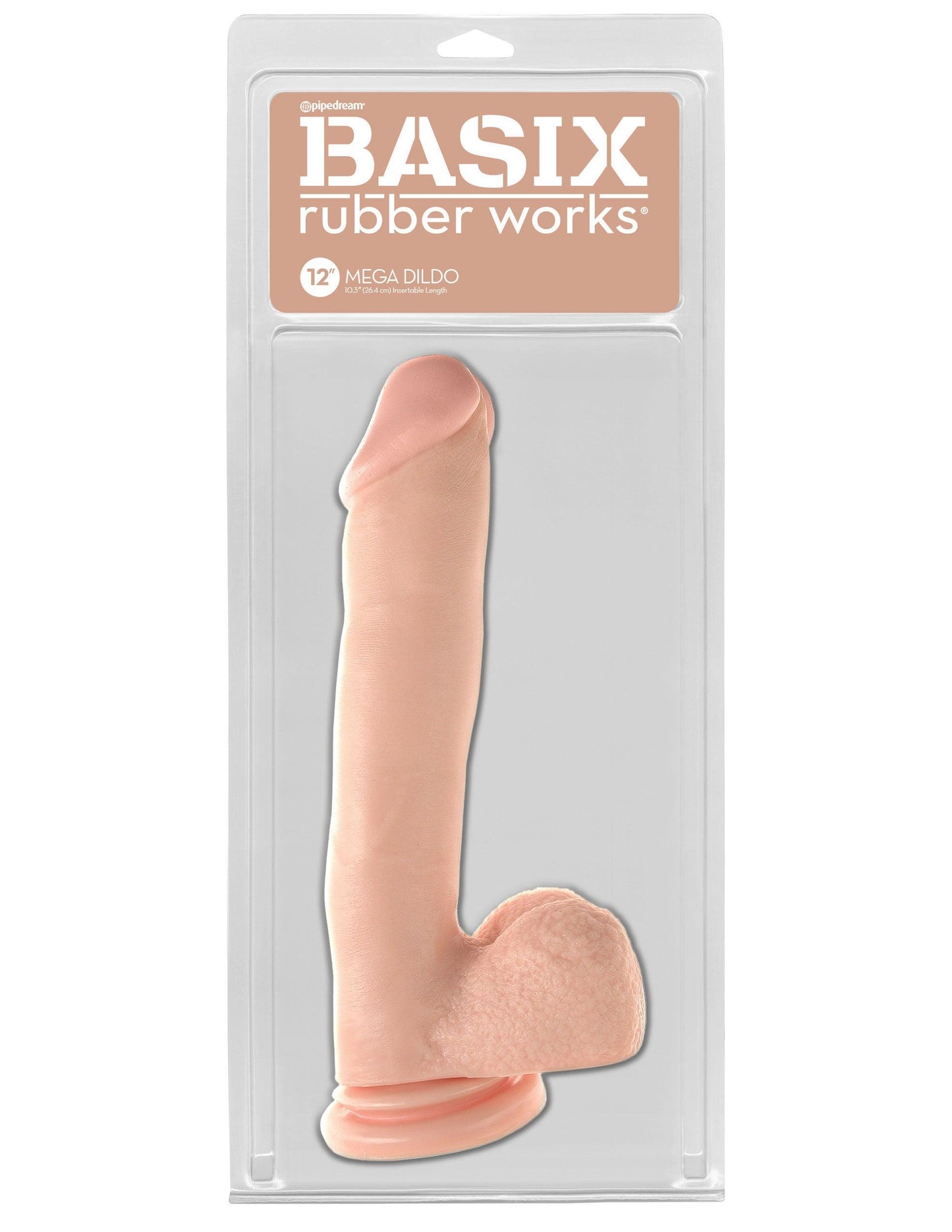 Basix Rubber Works 12 Inch Mega Dildo - Flesh - Love It Wet