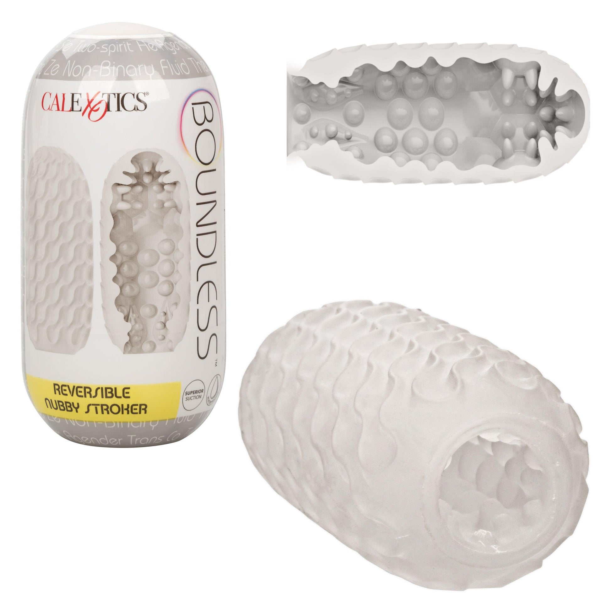 Boundless Reversible Nubby Stroker - Clear - Love It Wet