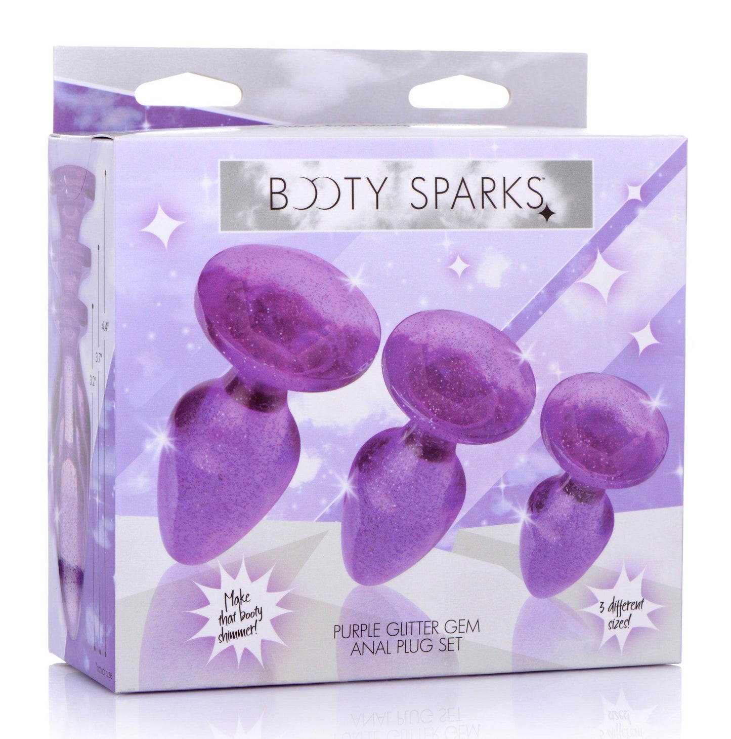 Glitter Gem Anal Plug Set - Silver - Love It Wet