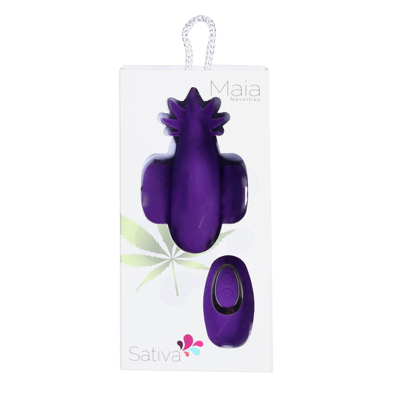 Sativa 10-Function Remote Control Panty Vibrator - 420 Series - Purple - Love It Wet