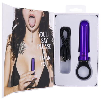 Merci - Power Play With Silicone Grip Ring - Violet - Love It Wet