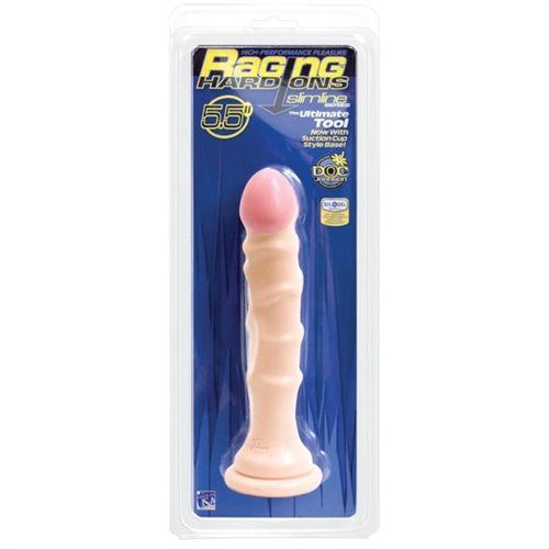 Raging Hard-Ons Slimline With Suction Cup 5.5 Inch Dong - Vanilla - Love It Wet