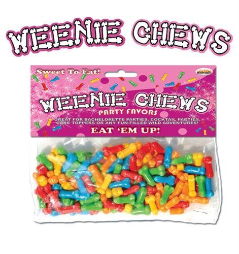 Weenie Chews Multi Flavor Assorted Penis Shaped Candy - 125 Piece Bag - Love It Wet