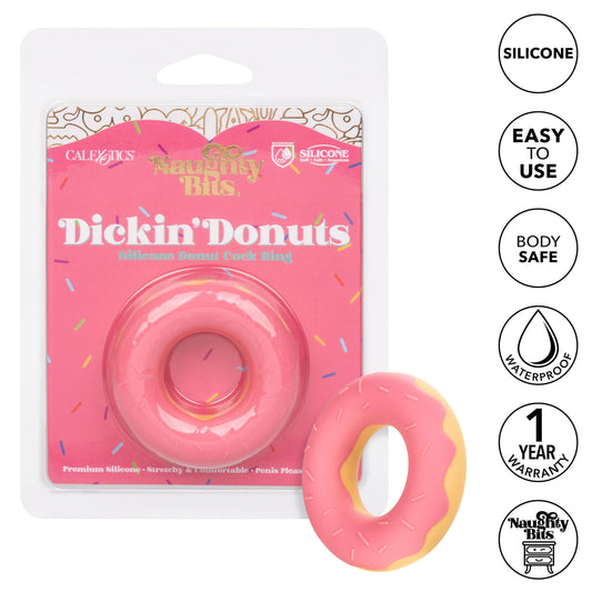 Naughty Bits Dickin Donuts Silicone Donut Cock Ring - Pink - Love It Wet