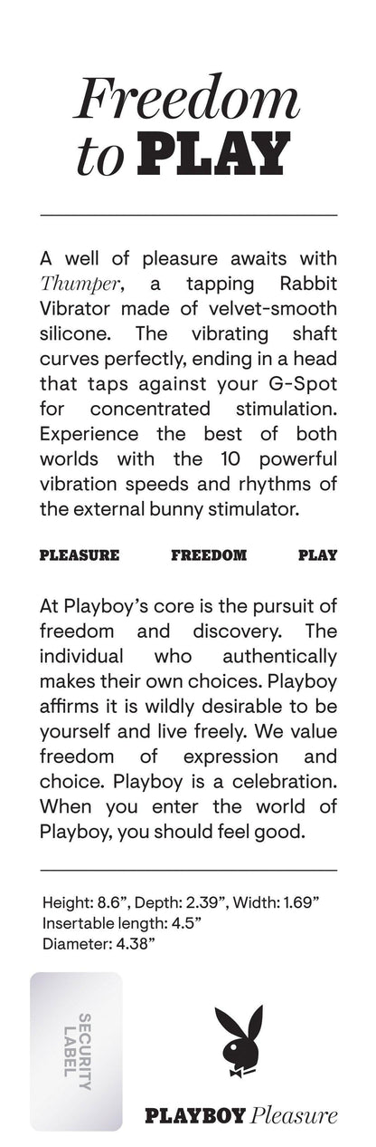 Playboy Pleasure - Thumper - Rabbit Vibrator - Wild Aster - Love It Wet