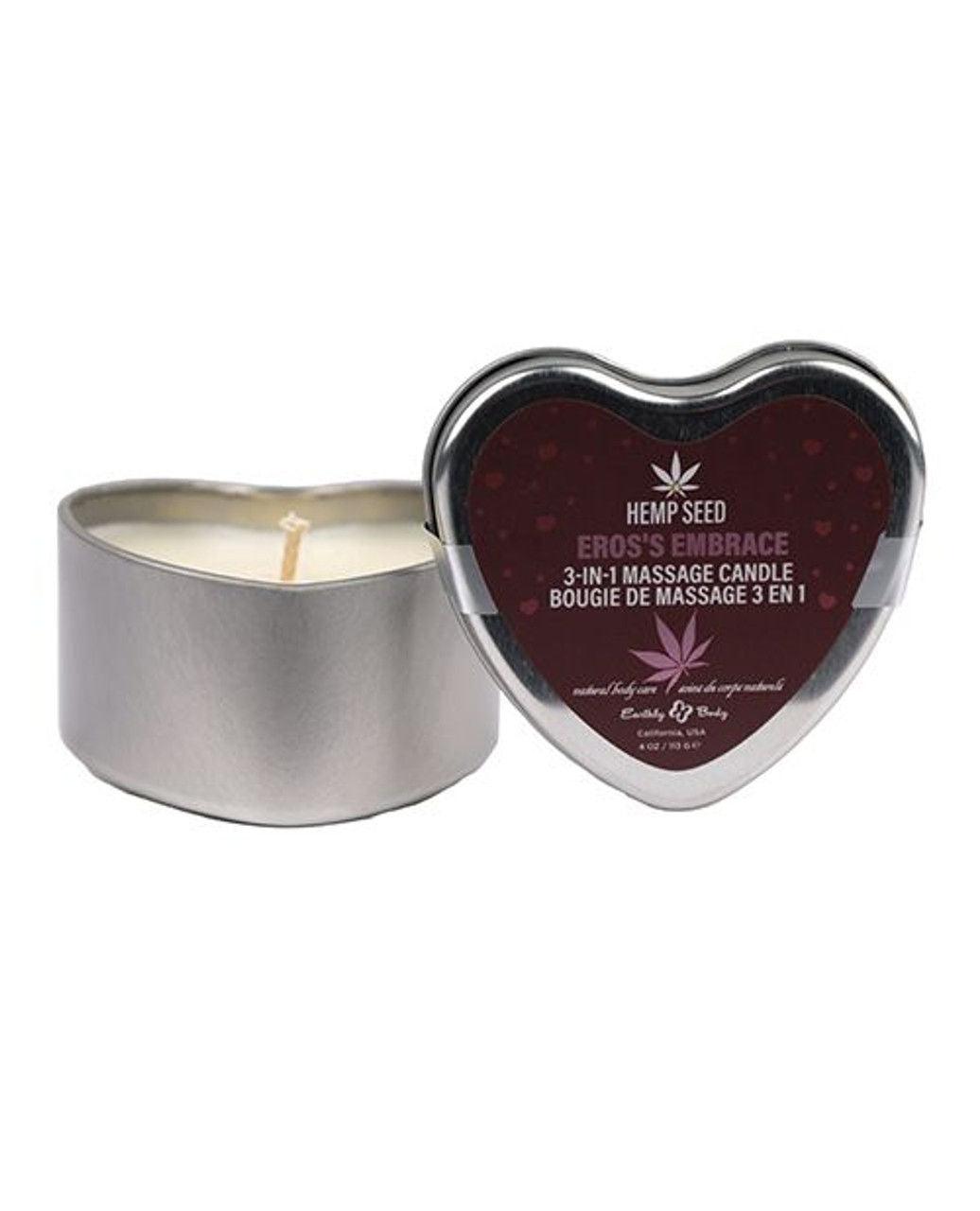 Hemp Seed 3-in-1 Valentines Day Candle - Ero's Embrace 4 Oz - Love It Wet