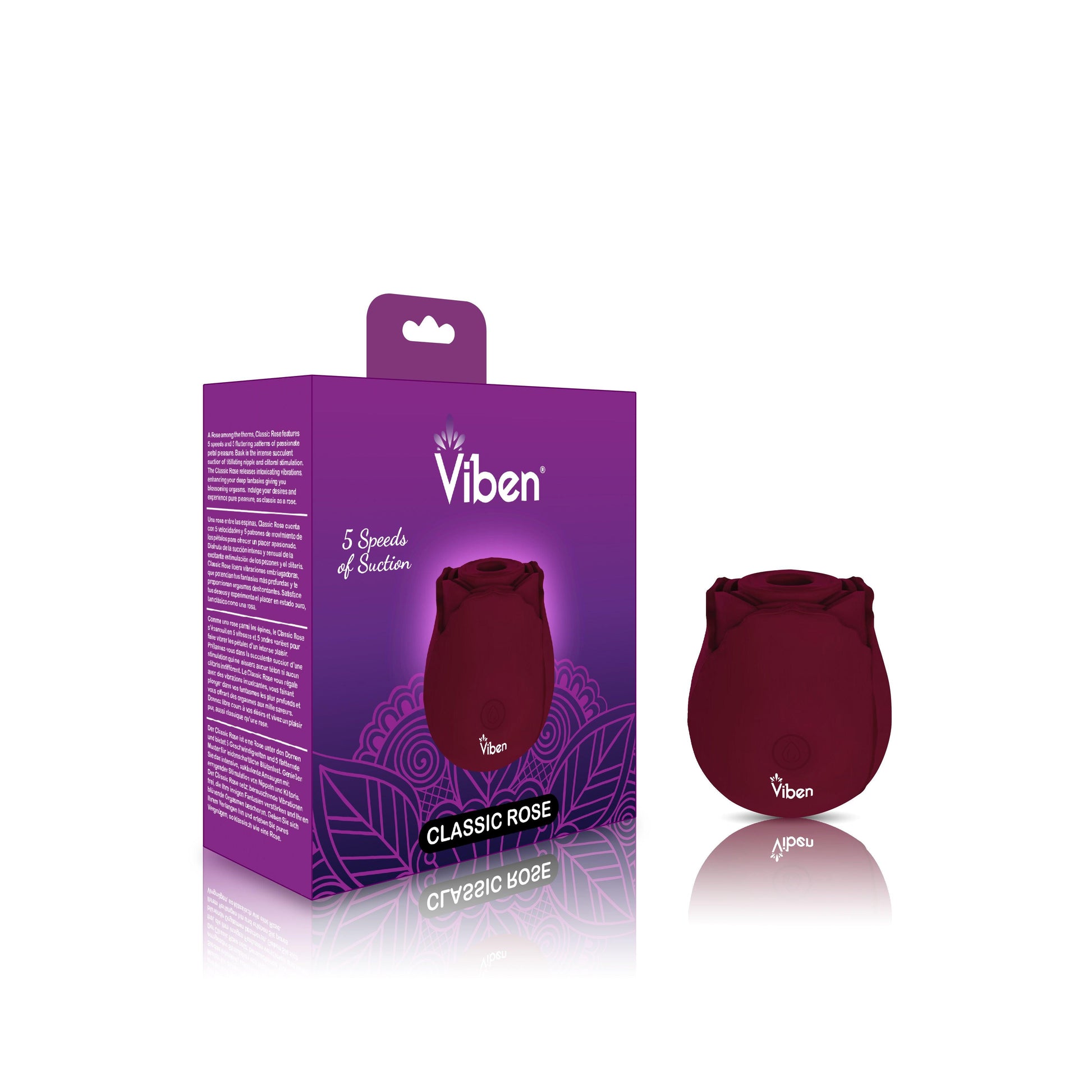 Classic Rose - Ruby - Handheld Rose Clitoral and Nipple Stimulator - Love It Wet