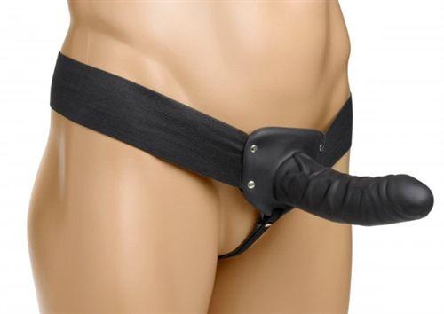 Erection Assist Hollow Strap on - Black - Love It Wet