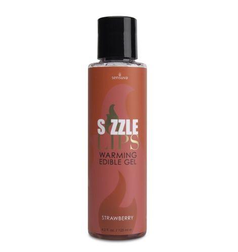 Sizzle Lips Warming Edible Gel - Strawberry - 4.2 Oz. - Love It Wet