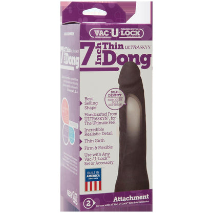 Vac-U- Lock 7-Inch Ur3 Thin Dong - Black - Love It Wet