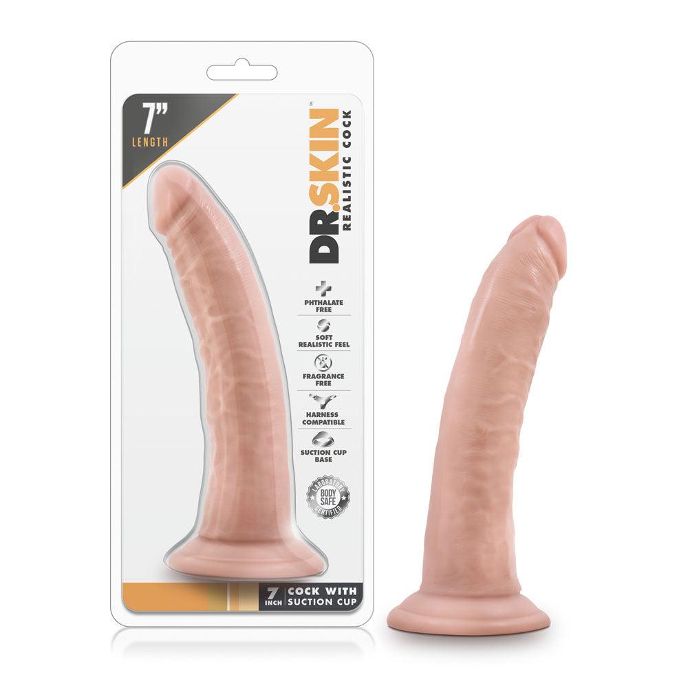 Dr. Skin 7 Inch Cock W / Suction Cup - Vanilla - Love It Wet