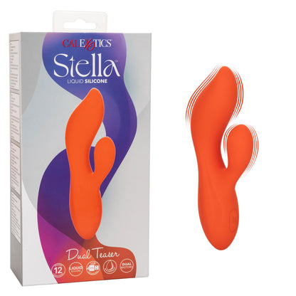 Stella Liquid Silicone Dual Teaser - Orange - Love It Wet