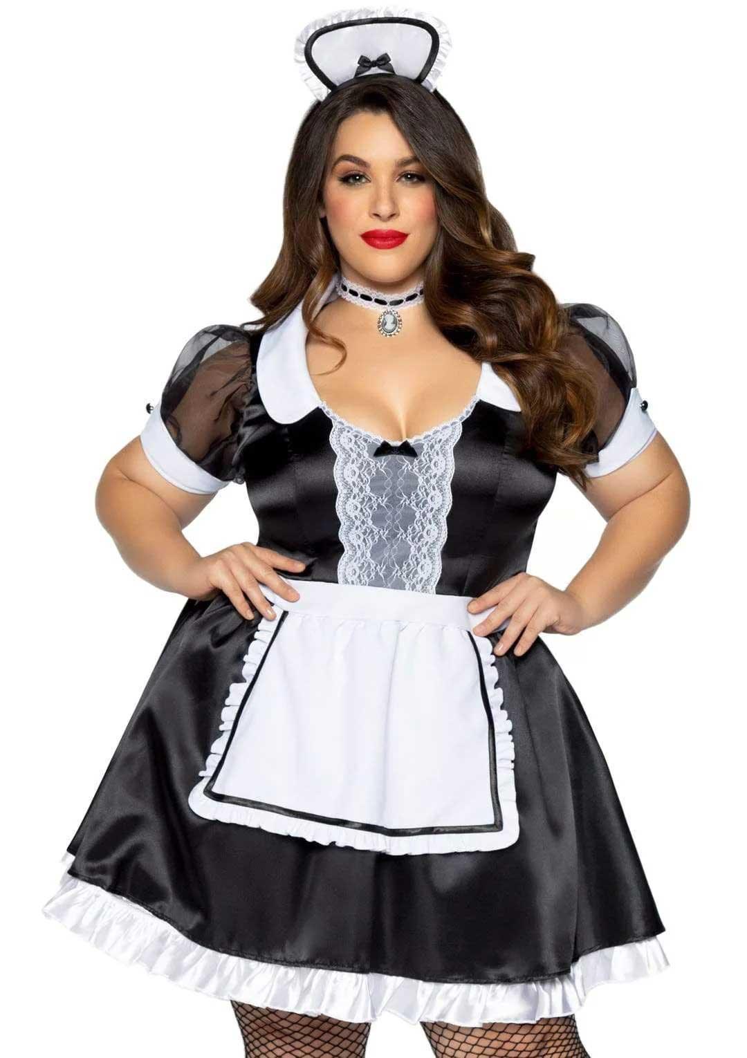 Plus Classic French Maid Costume - 3x/4x - Black / White - Love It Wet