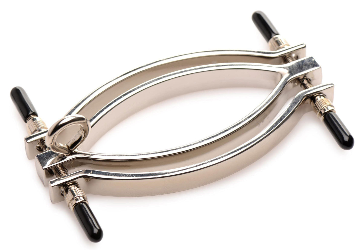 Pussy Tugger Adjustable Pussy Clamp With Leash - Silver - Love It Wet