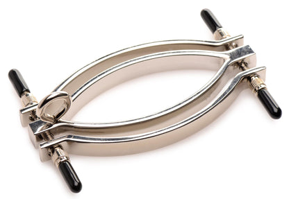 Pussy Tugger Adjustable Pussy Clamp With Leash - Silver - Love It Wet