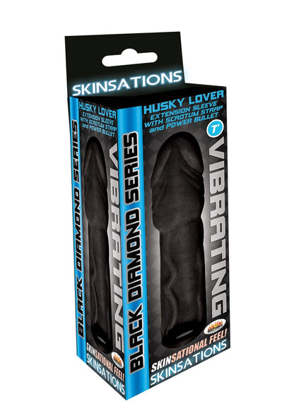 Skinsations Black Diamond Series Vibrating Husky Lover - Black - Love It Wet