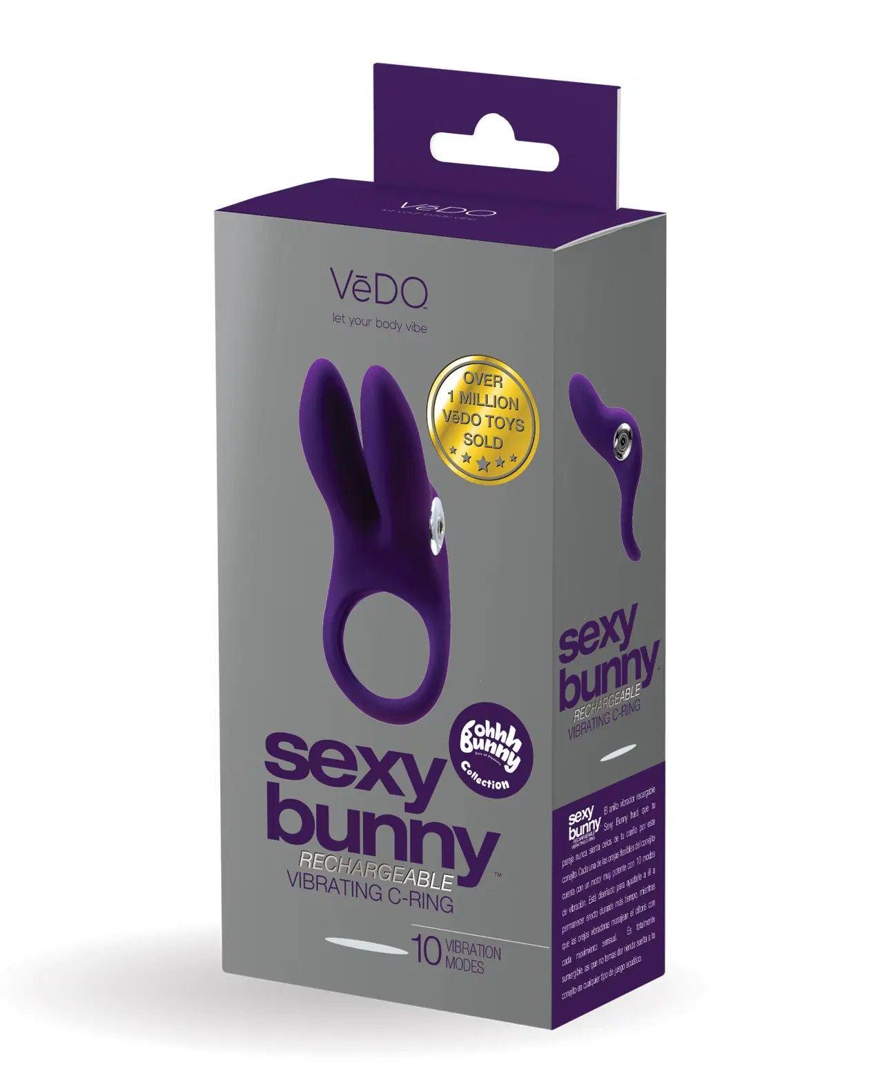 Sexy Bunny Rechargeable Ring - Deep Purple - Love It Wet