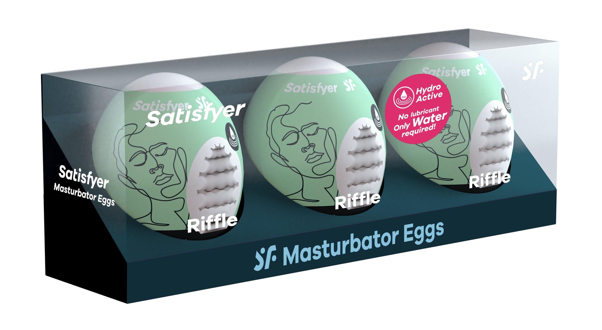 3 Pc Set Masturbator Egg - Riffle - Light Green - Love It Wet