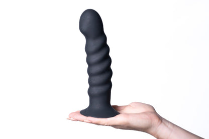 Kendall Silicone Dong Swirled Satin Finish - Black - Love It Wet