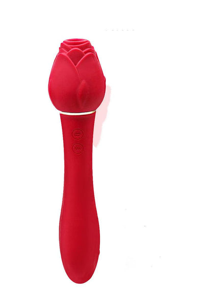 Wild Rose Suction Vibrator - Red - Love It Wet