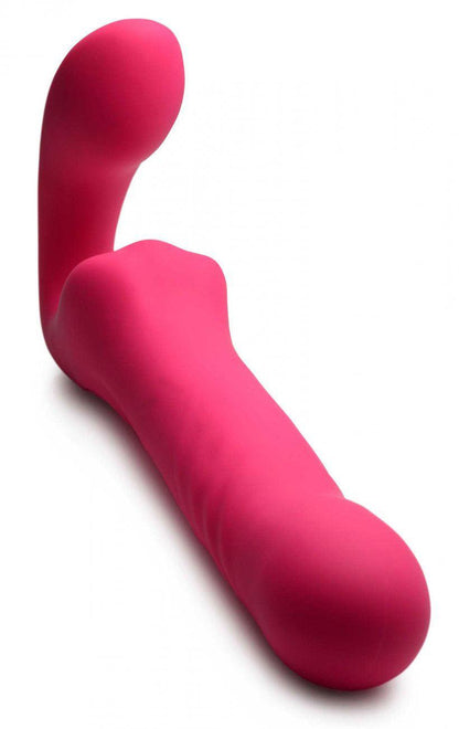 Mighty-Thrust Thrusting and Vibrating Strapless Strap-on With Remote - Pink - Love It Wet