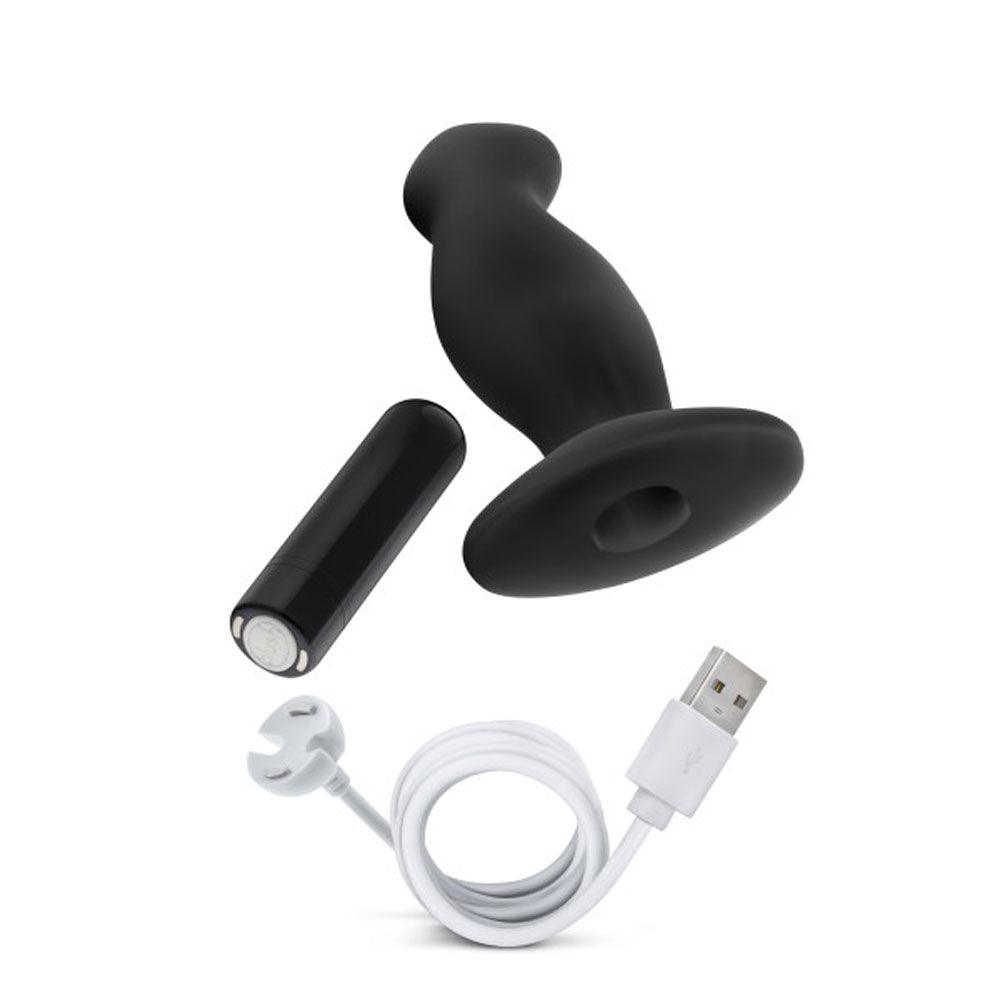 Anal Adventures- Platinum- Silicone Vibrating Prostate Massager 02-Black - Love It Wet