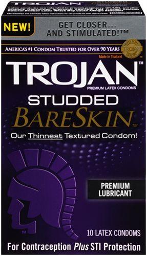 Trojan Studded Bareskin - 10 Pack - Love It Wet