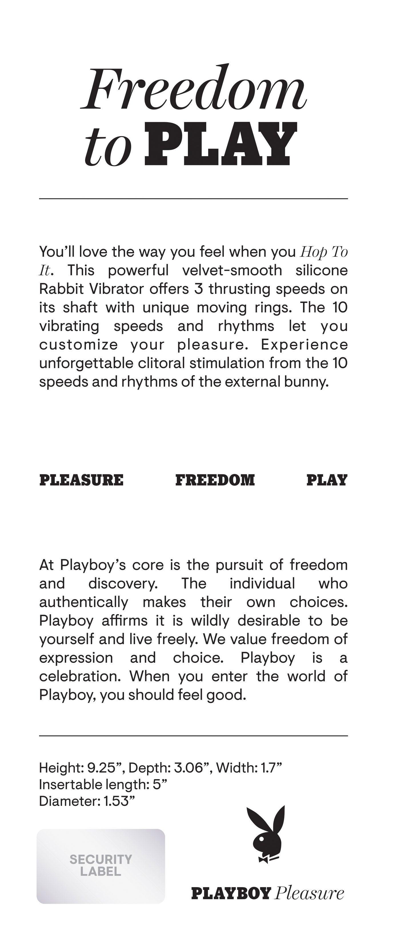 Playboy Pleasure - Hop to It - Rabbit Vibrator - Dark Purple - Love It Wet