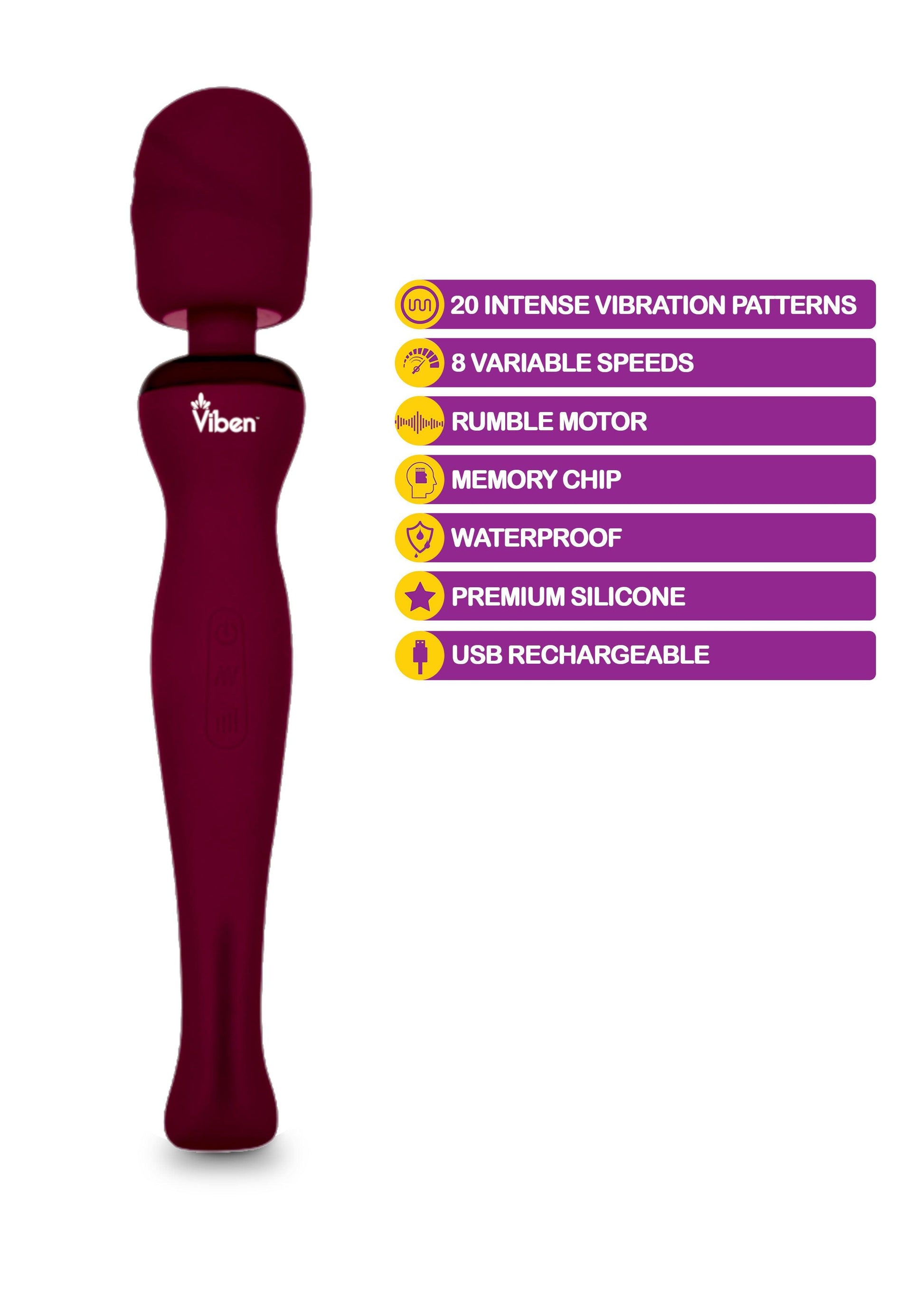 Sultry - Ruby - Intense Handheld Wand Massager - Love It Wet