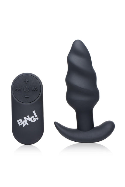 21x Silicone Swirl Plug With Remote -Black - Love It Wet