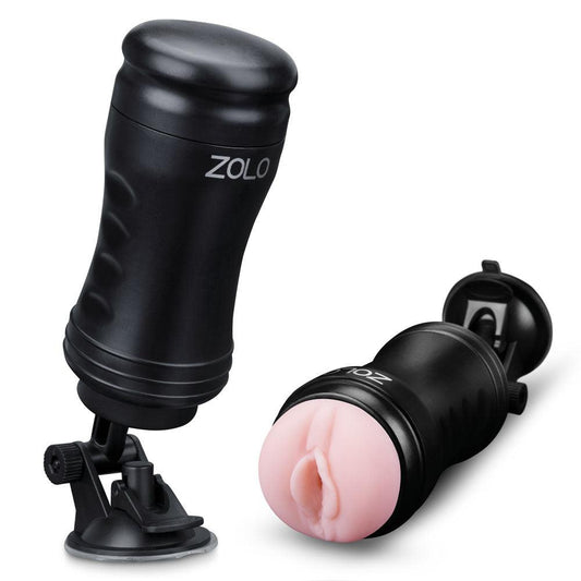 Zolo Solo Flesh Discreet Suction Mounted Masturbator - Black - Love It Wet