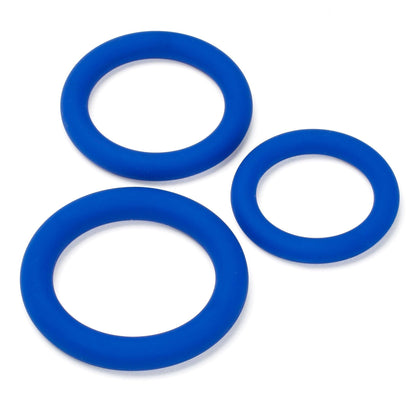 Pro Sensual Silicone Cock Ring 3 Pack - Blue - Love It Wet