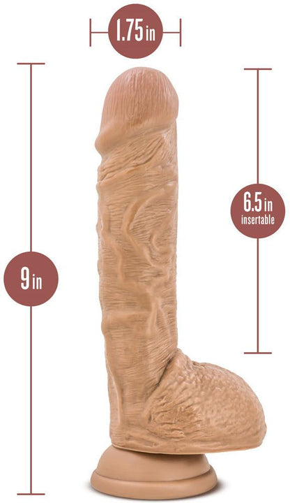 Au Naturel - Big Billy - 9 Inch Dildo - Mocha - Love It Wet