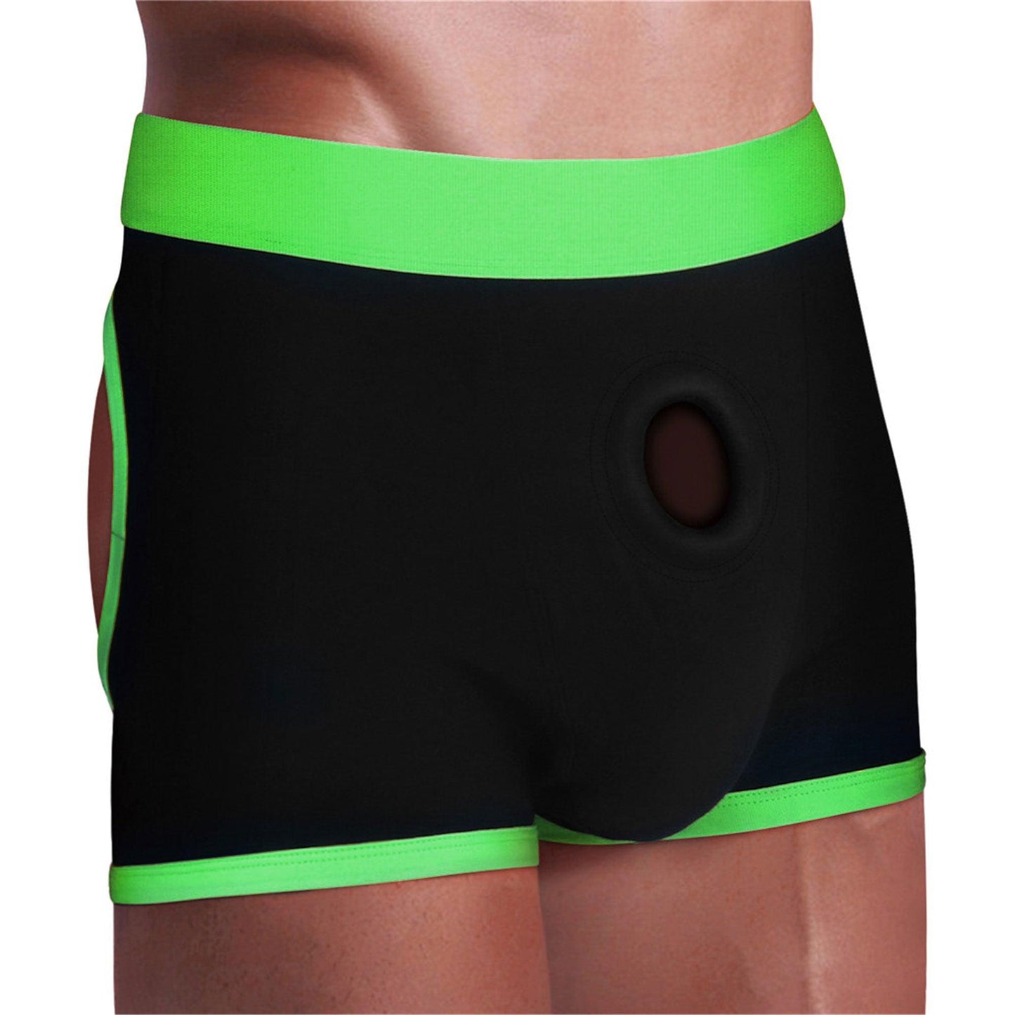 Get Lucky Strap on Boxer Shorts - Xsmall-Small - Green/black - Love It Wet