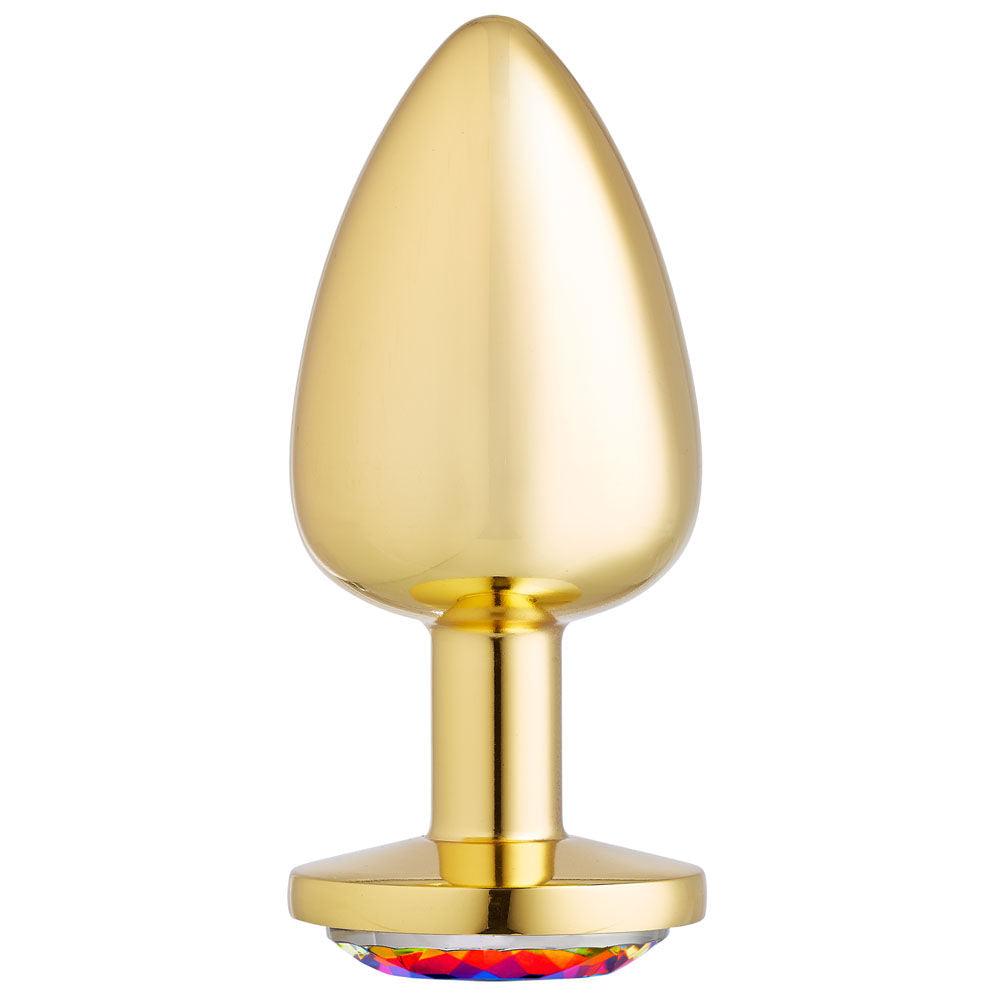 Cloud 9 Novelties Anal Gems Jeweled Gold Chromed - Large - Love It Wet