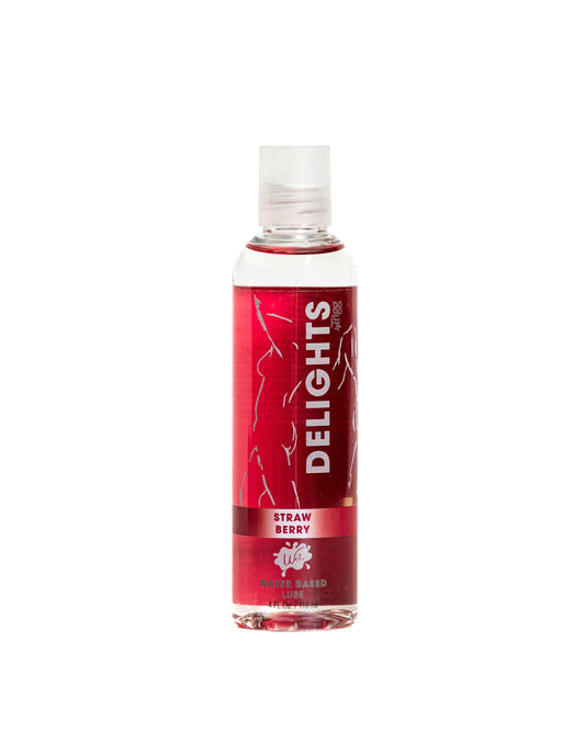 Delights Water Based - Strawberry - Flavored Lube 4 Oz - Love It Wet