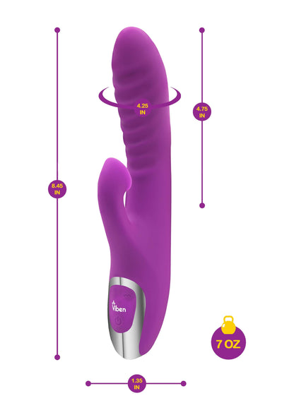 Frenzy - Rabbit Vibe With Clitoral Suction - Berry - Love It Wet