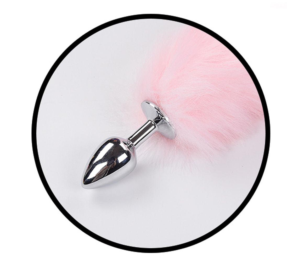 Foxy Tail - Light Up Faux Fur Butt Plug - White Plug - White - Love It Wet