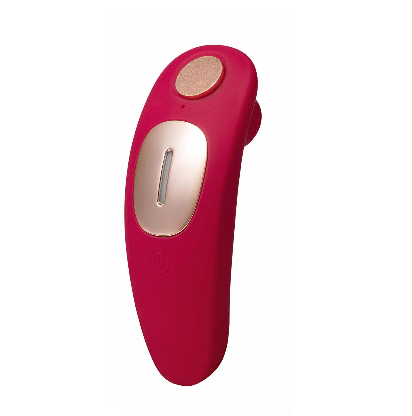 Remi 15-Function Rechargeable Remote Control Suction Panty Vibe - Red - Love It Wet